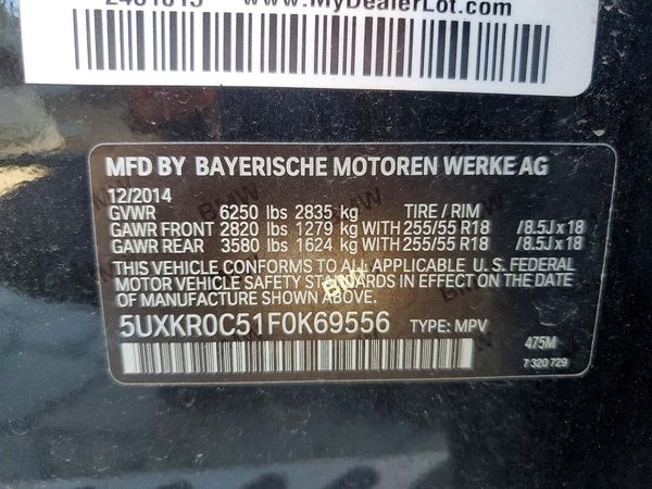 2015 BMW X5 xDrive35i — VINS