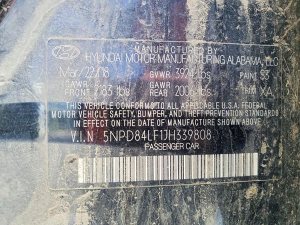 2018 HYUNDAI ELANTRA — VINS
