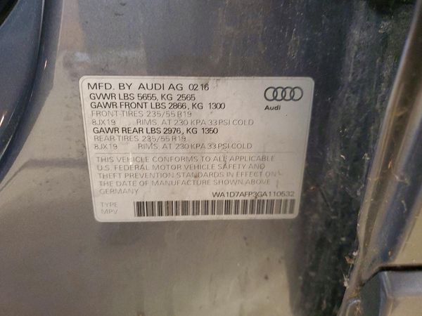 2016 AUDI Q5 — VINS