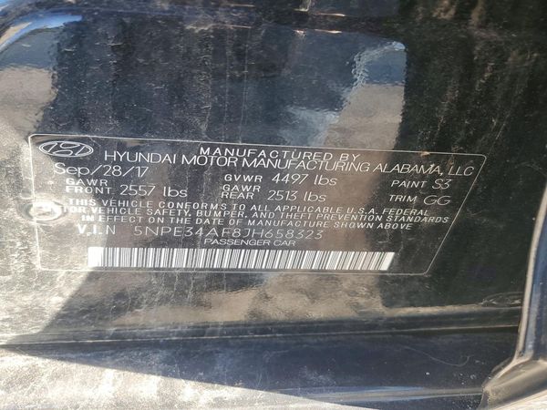 2018 HYUNDAI SONATA — VINS