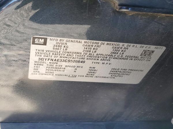 2012 CADILLAC SRX Luxury — VINS
