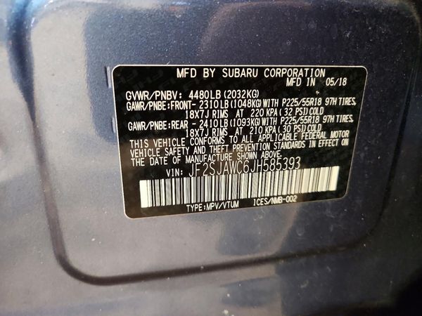 2018 SUBARU FORESTER Touring+ES+Navi(H/K)+AP — VINS