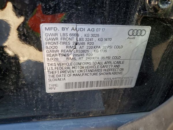 2018 AUDI Q7 quattro Premium Plus — VINS