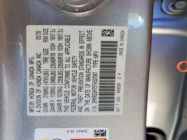 2026 HONDA CR-V EX-L — VINS