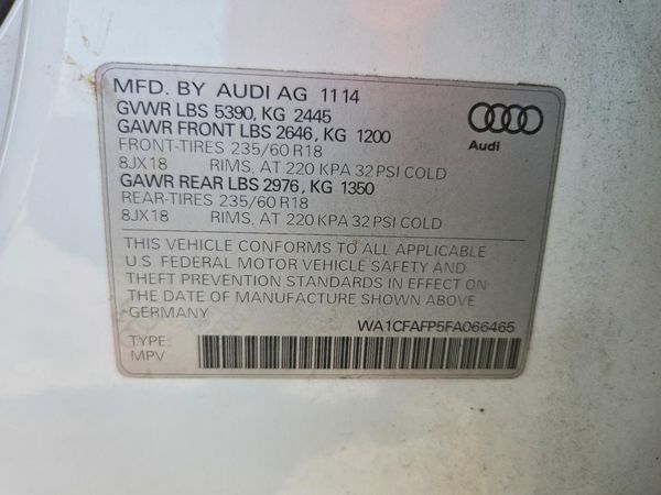 2015 AUDI Q5 — VINS