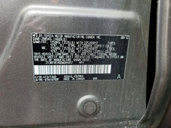 2013 TOYOTA RAV4 Sports — VINS