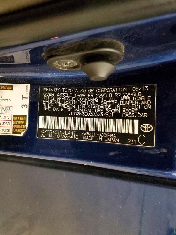 2013 TOYOTA PRIUS — VINS