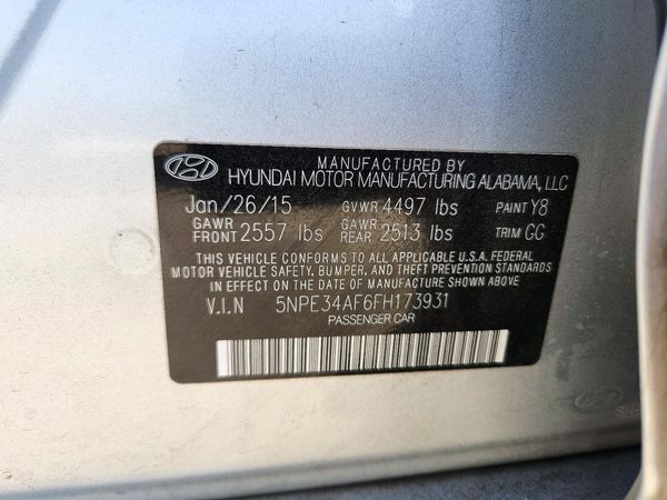 2015 HYUNDAI SONATA — VINS
