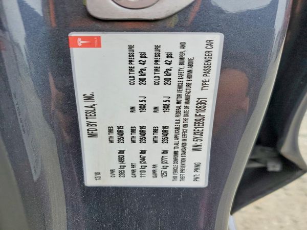 2018 TESLA MODEL 3 — VINS