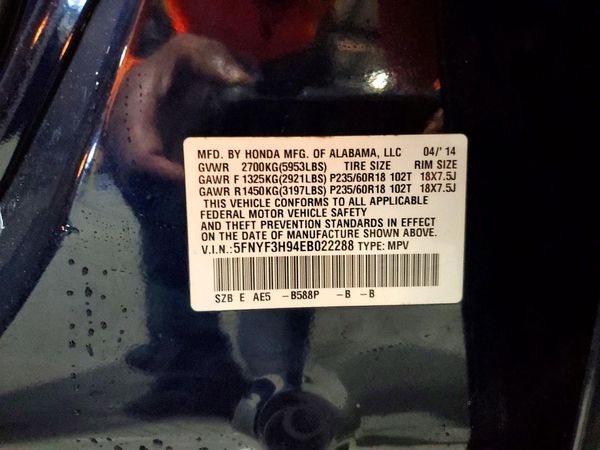 2014 HONDA PILOT TOURING — VINS
