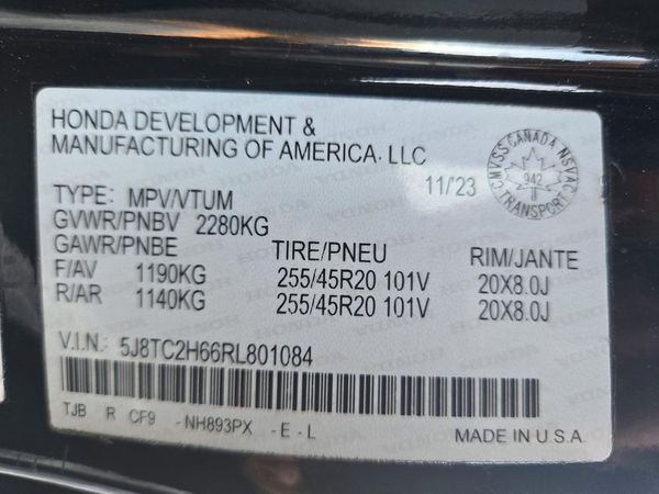 2024 ACURA RDX SH-AWD A-SPEC — VINS