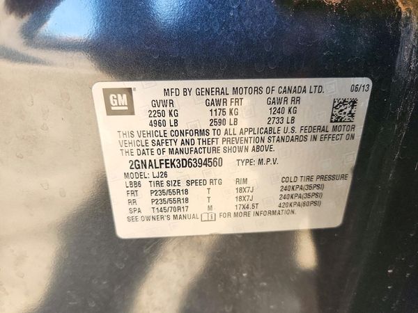 2013 CHEVROLET EQUINOX LTZ — VINS
