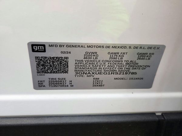2024 CHEVROLET EQUINOX LT (1LT) — VINS