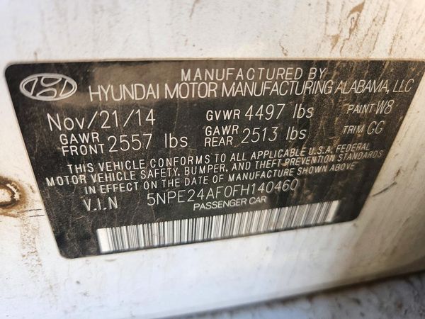 2015 HYUNDAI SONATA SE, ECO — VINS