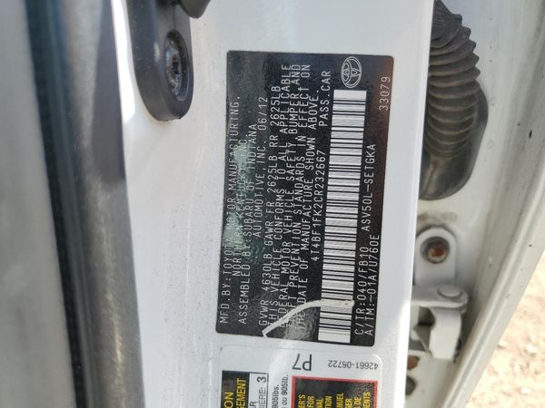 2012 TOYOTA CAMRY