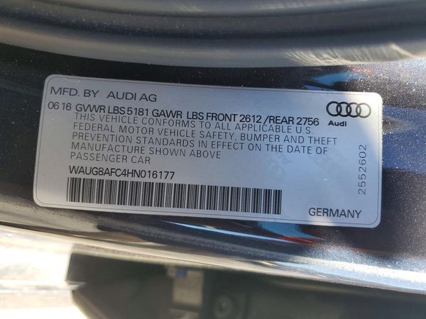 2017 AUDI A6 quattro Premium Plus — VINS