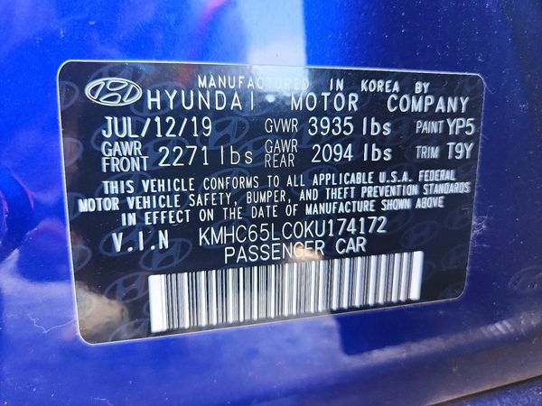 2019 HYUNDAI IONIQ Blue (HEV) — VINS