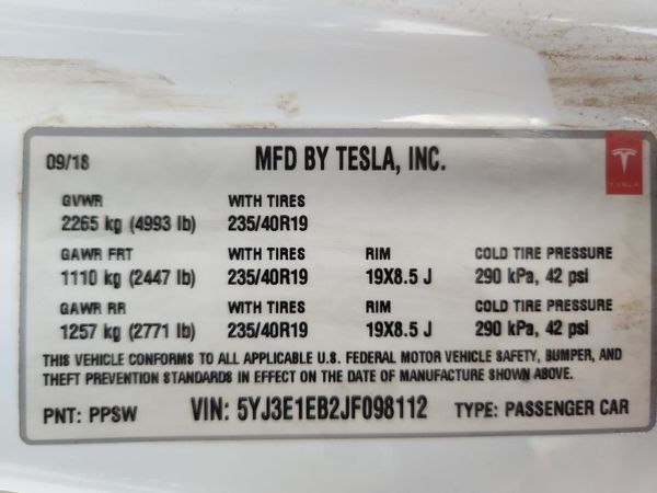 2018 TESLA MODEL 3