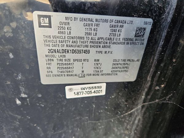 2013 CHEVROLET EQUINOX 1LT — VINS