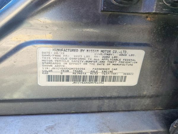 2013 INFINITI G37 — VINS