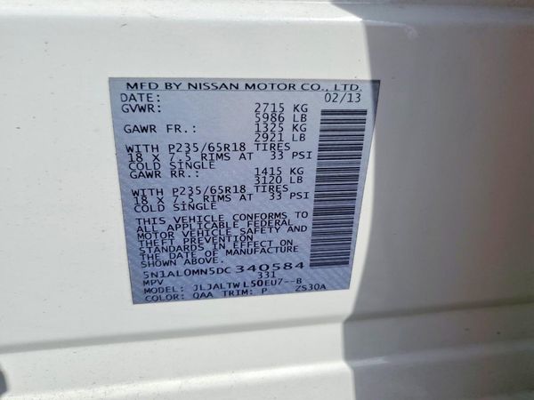 2013 INFINITI JX35 — VINS