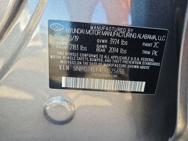 2020 HYUNDAI ELANTRA SE — VINS