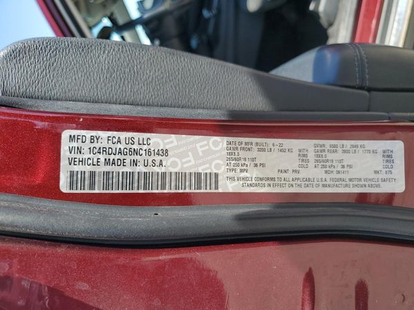 2022 DODGE DURANGO SXT