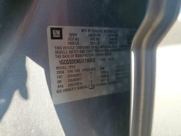 2018 CHEVROLET COLORADO Z71 — VINS