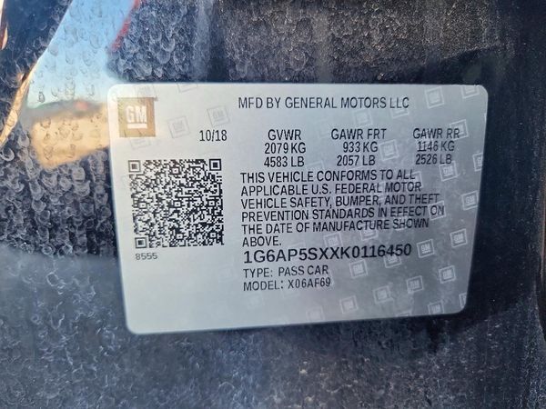 2019 CADILLAC CTS Base — VINS