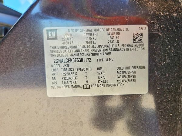 2015 CHEVROLET EQUINOX 2LT — VINS