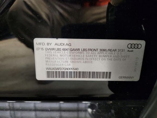 2016 AUDI A8 quattro Sport L — VINS