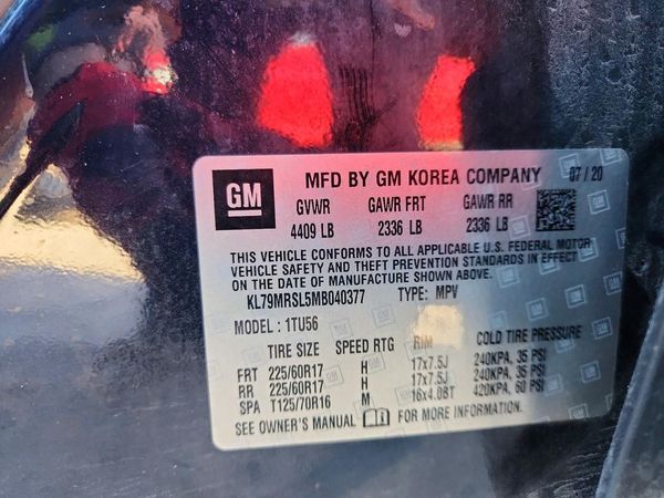 2021 CHEVROLET TRAILBLAZE LT — VINS