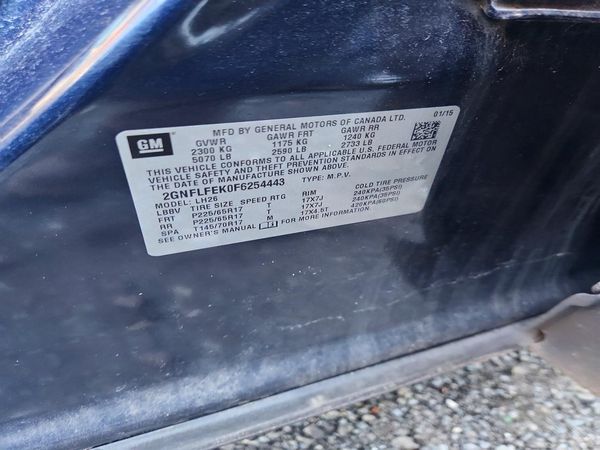 2015 CHEVROLET EQUINOX 1LT — VINS