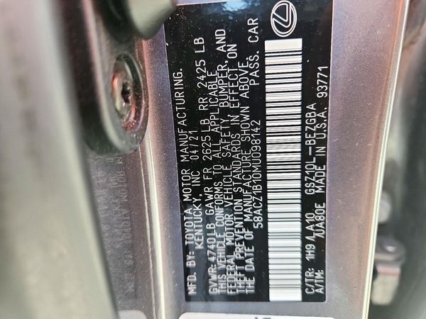2021 LEXUS ES 350 350 Base — VINS