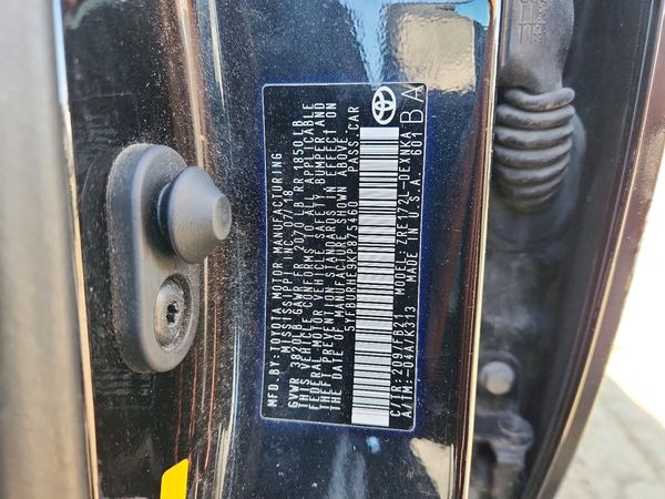 2019 TOYOTA COROLLA L/LE/SE/XLE/XSE — VINS