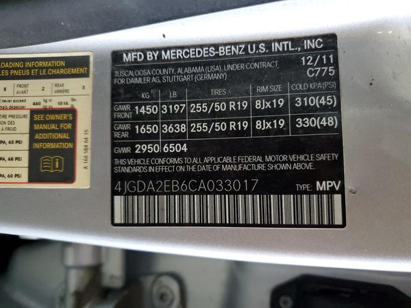 2012 MERCEDES-BENZ ML ML350 BLUETEC 4-MATIC