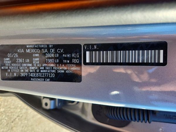 2026 KIA K4 LX, LXS — VINS