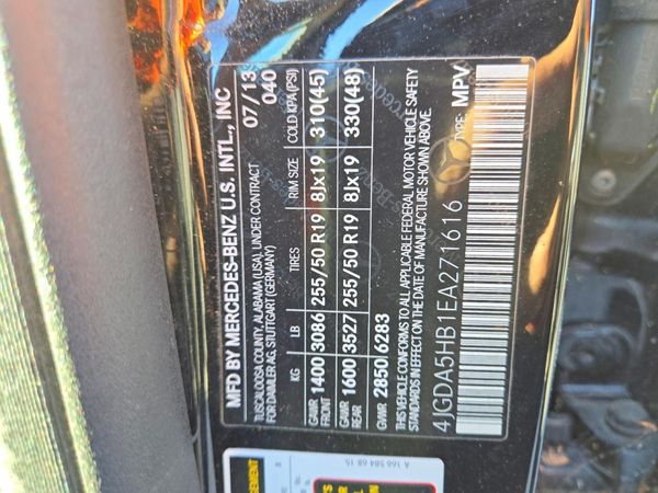 2014 MERCEDES-BENZ M-CLASS ML350 4-MATIC — VINS