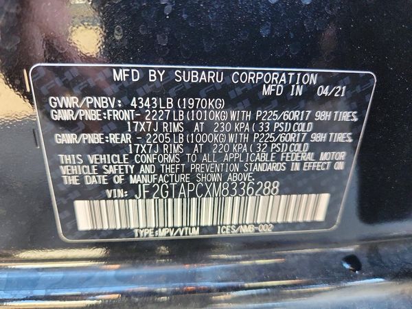 2021 SUBARU CROSSTREK Premium+ES — VINS