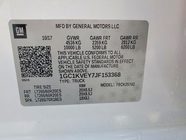 2018 CHEVROLET SILVERADO LT — VINS