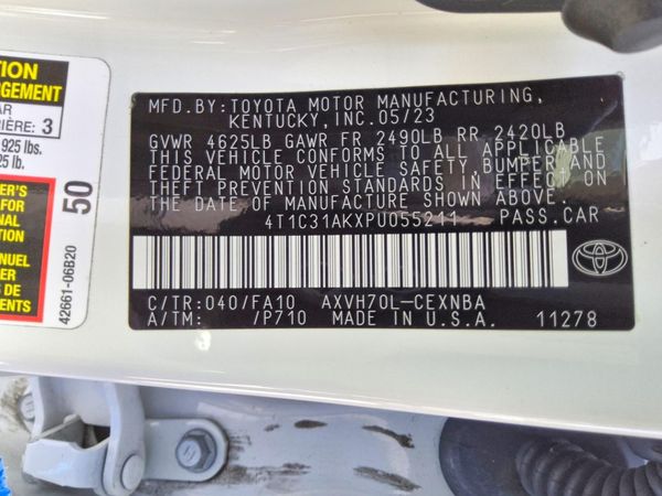 2023 TOYOTA CAMRY SOLA LE — VINS
