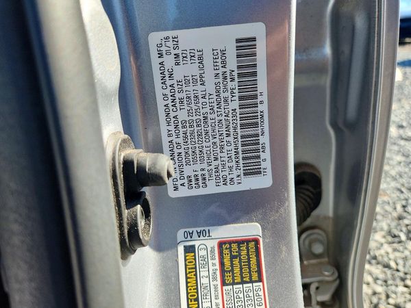 2016 HONDA CRV EX — VINS