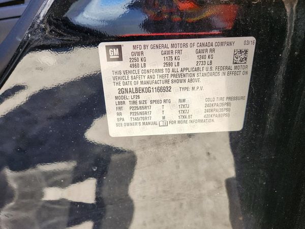 2016 CHEVROLET EQUINOX LS — VINS