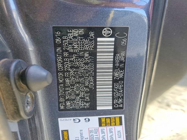 2017 TOYOTA PRIUS — VINS