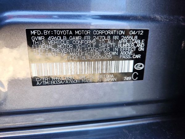 2013 LEXUS GS 350 — VINS