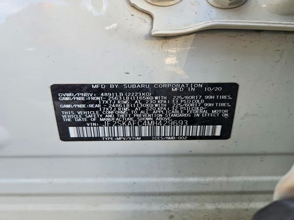 2021 SUBARU FORESTER Premium — VINS