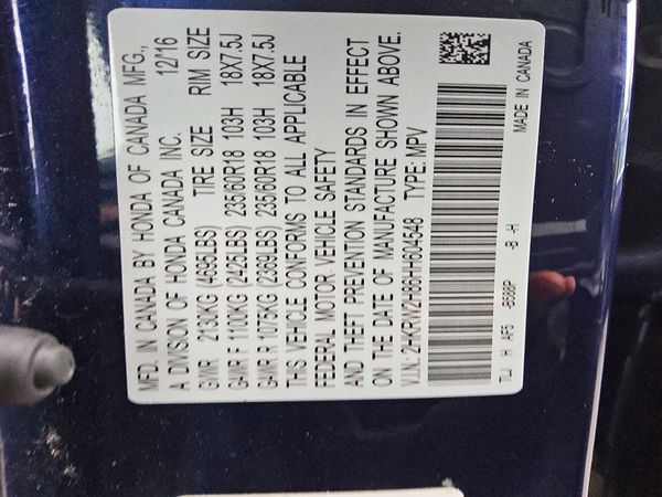 2017 HONDA CRV EX-L/EX-L Navi — VINS