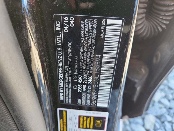 2016 MERCEDES-BENZ C C300 — VINS