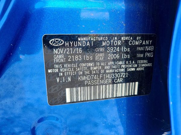 2017 HYUNDAI ELANTRA SE Base — VINS
