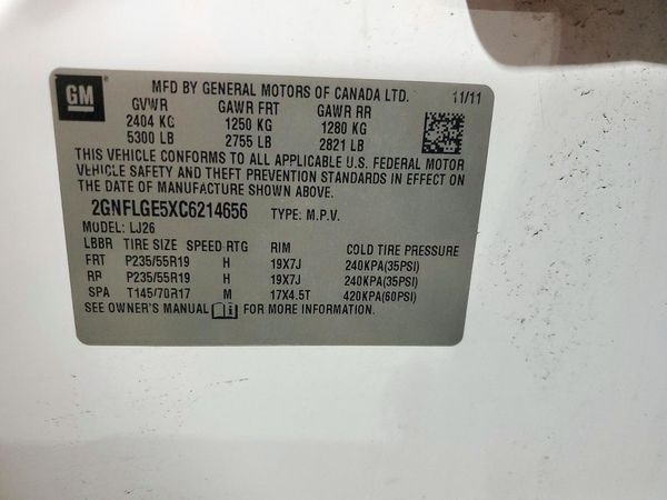 2012 CHEVROLET EQUINOX LTZ — VINS
